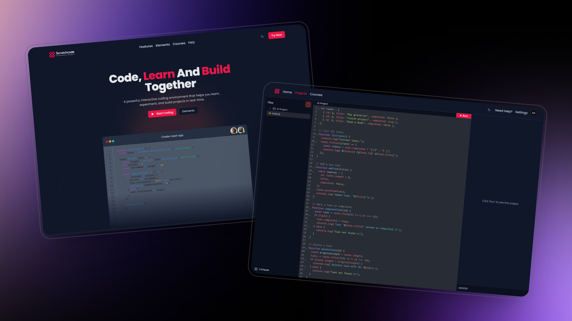 Scratchcode Playground preview